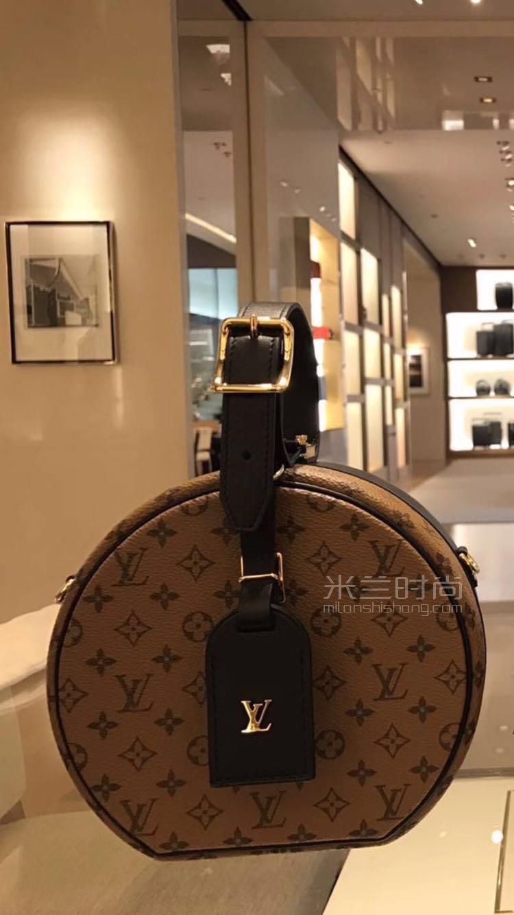 2019新款 lv路易威登秀款拼色 圆桶包手袋帽箱包圆饼包m43510