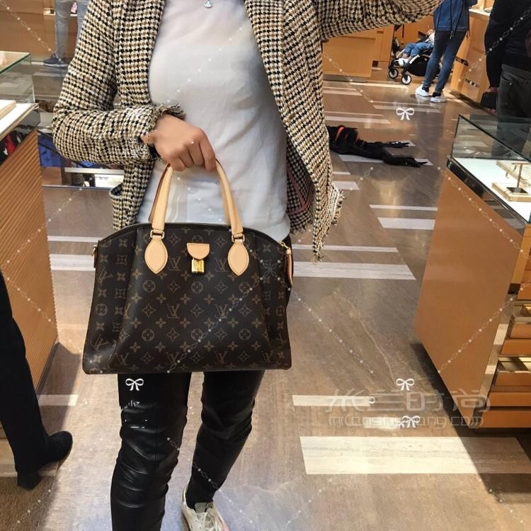 lv路易威登老花rivoli手袋m44543rivoli中号手袋涂层帆布lv女包