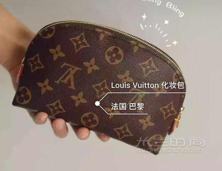 路易威登lv女包老花化妆包贝壳形收纳袋手拿包小号大号小手包收纳袋m4