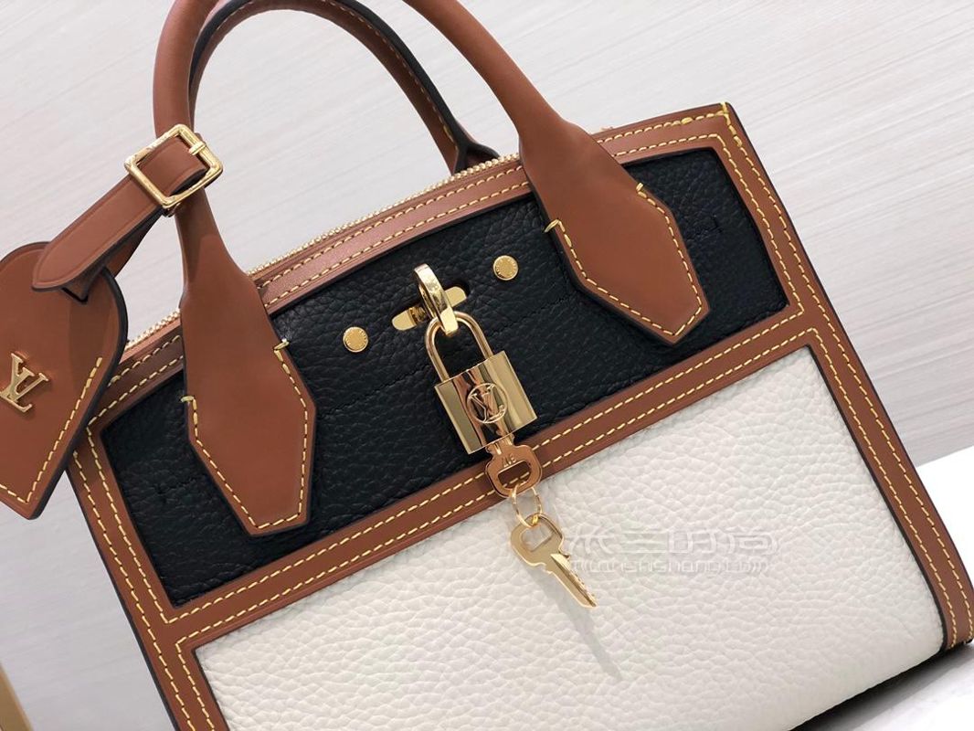 路易威登lv19年city steamer mini拼色牛皮手袋m55099手提包黑白05