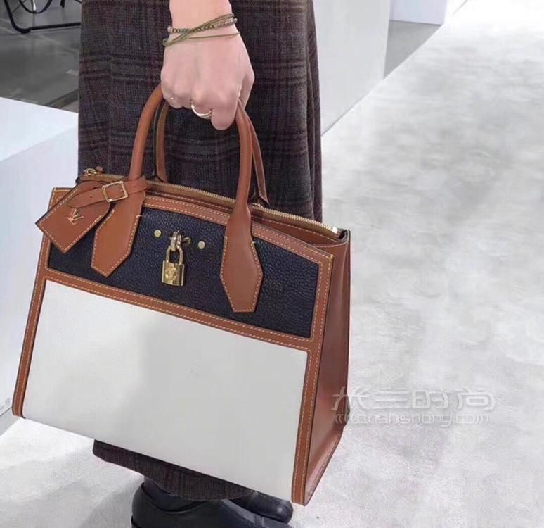路易威登lv19年city steamer mini拼色牛皮手袋m55099手提包黑白12