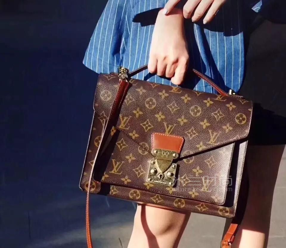 lv中古邮差包vintage路易威登老花长柄蒙梭女士公文包_米兰时尚包包网
