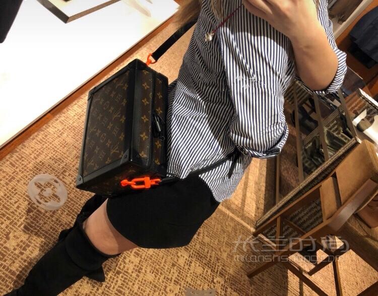 lv豆腐包盒子包路易威登斜挎包老花印花配皮