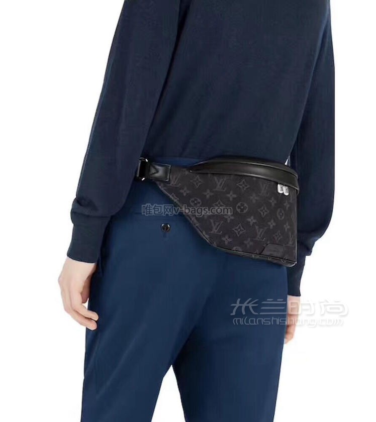 lv胸包腰包路易威登bumbag男女黑色老花腰包胸