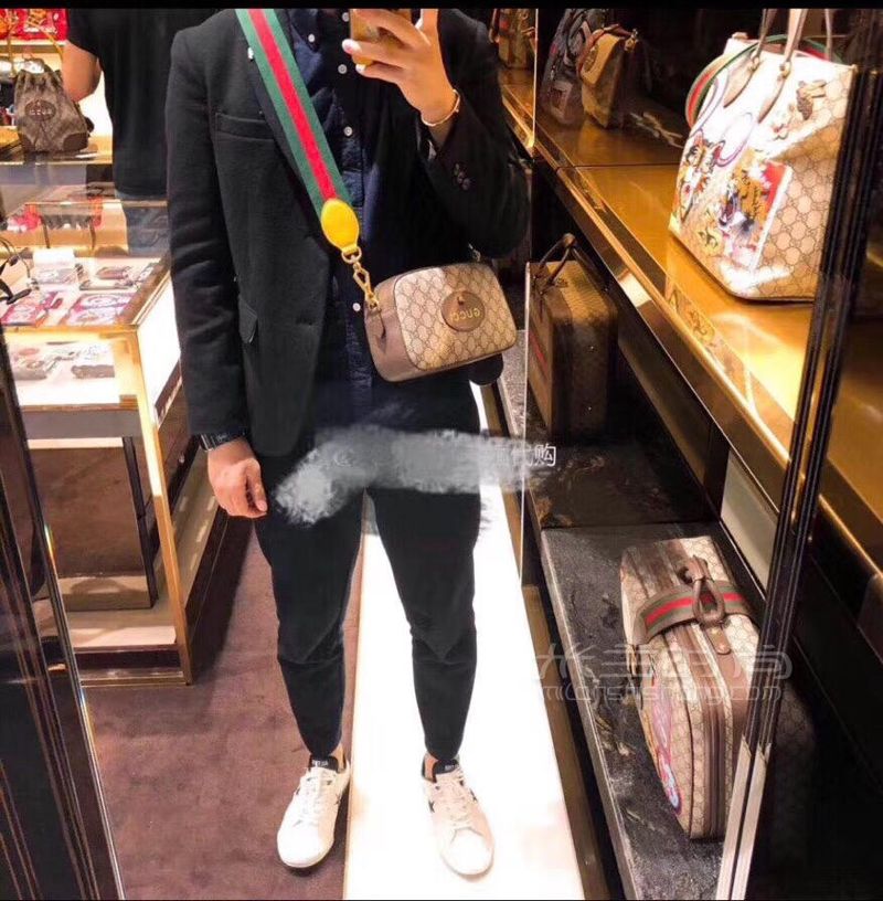gucci古驰2019新款男女通用虎头印花撞色邮差相机包 肖战同款476466