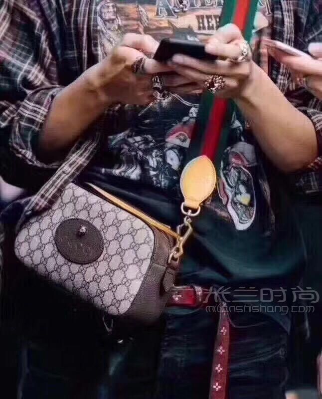 gucci古驰2019新款男女通用虎头印花撞色邮差相机包 肖战同款476466