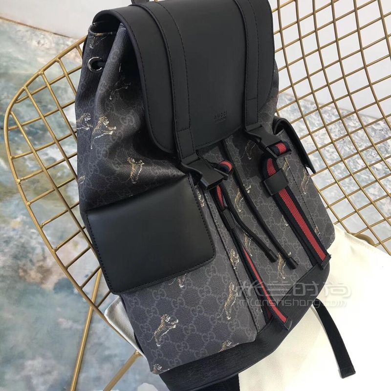 2019新款gucci古奇双肩包男士老虎印花双肩背包495563
