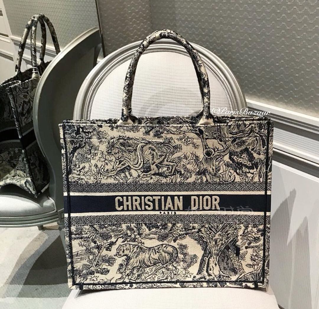 dior迪奥2019cruise野生动物刺绣tote bag 野生丛林购物袋