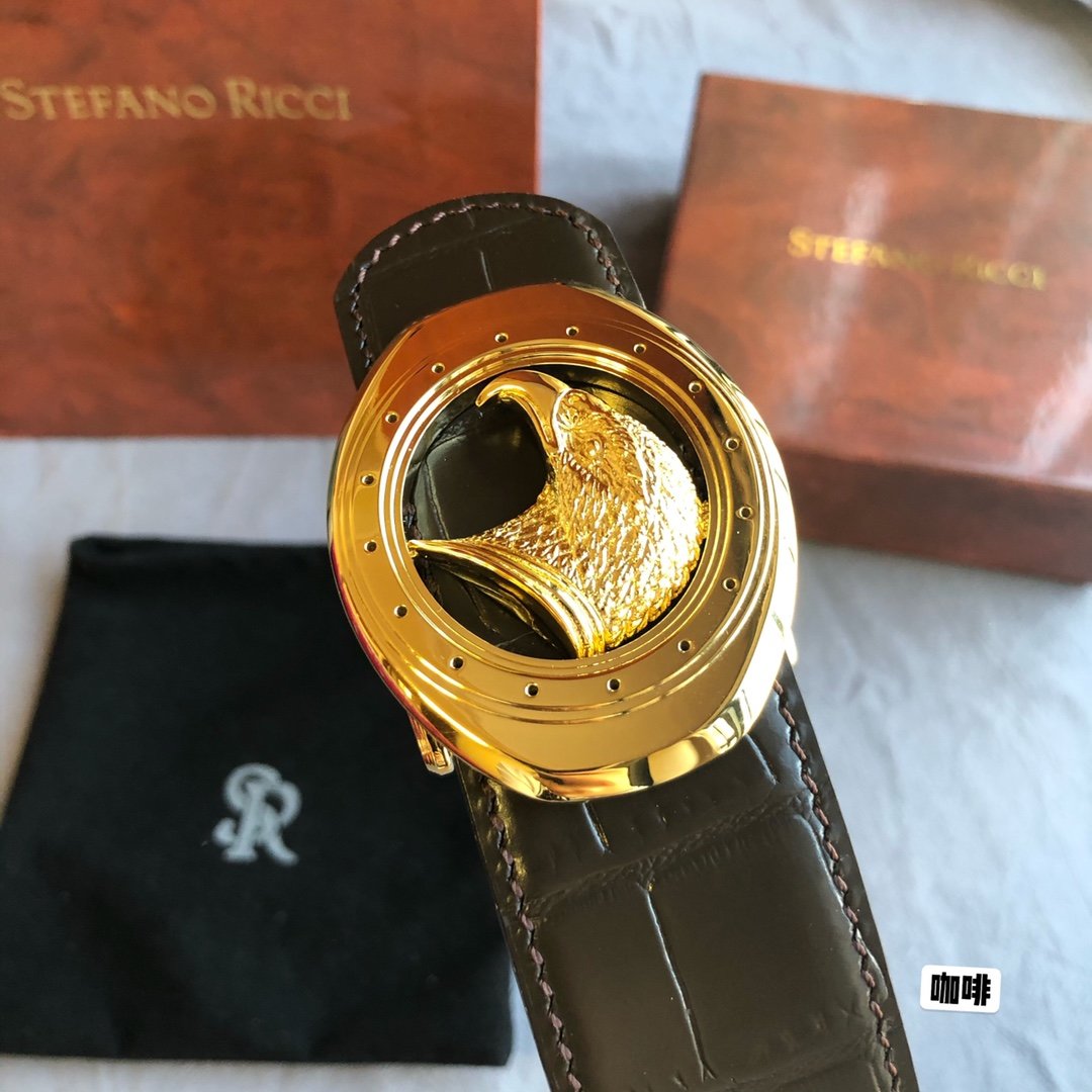 00931新款stefanoricci史蒂芬劳尼治专柜款精钢鹰头挂扣38mm细节处理