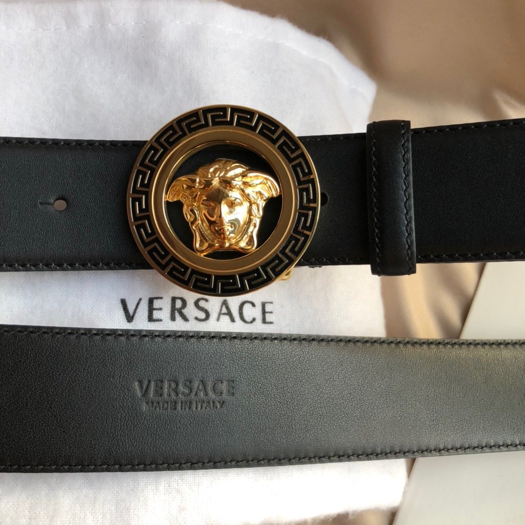 00243_versace 范思哲 品牌经典标志精钢美杜莎美人头像金属扣双面头