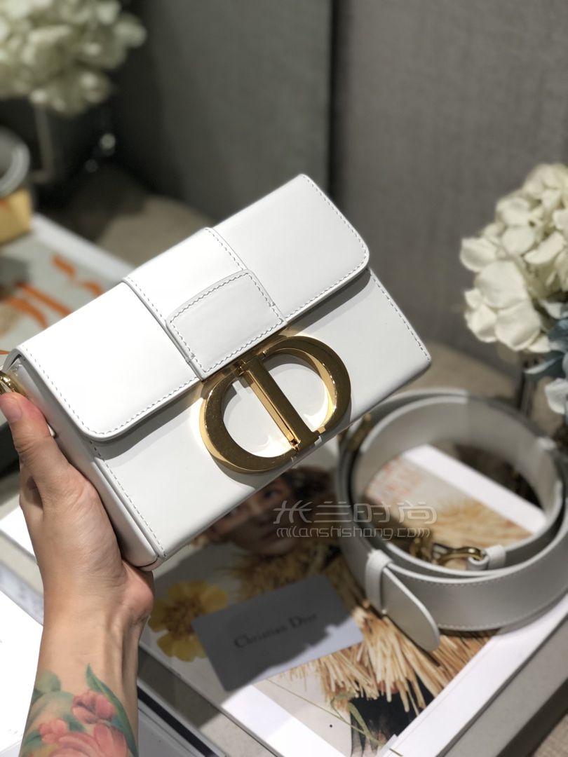 【迪奥迷你蒙田盒子包】dior 30 montaigne mini box 纯白色牛皮
