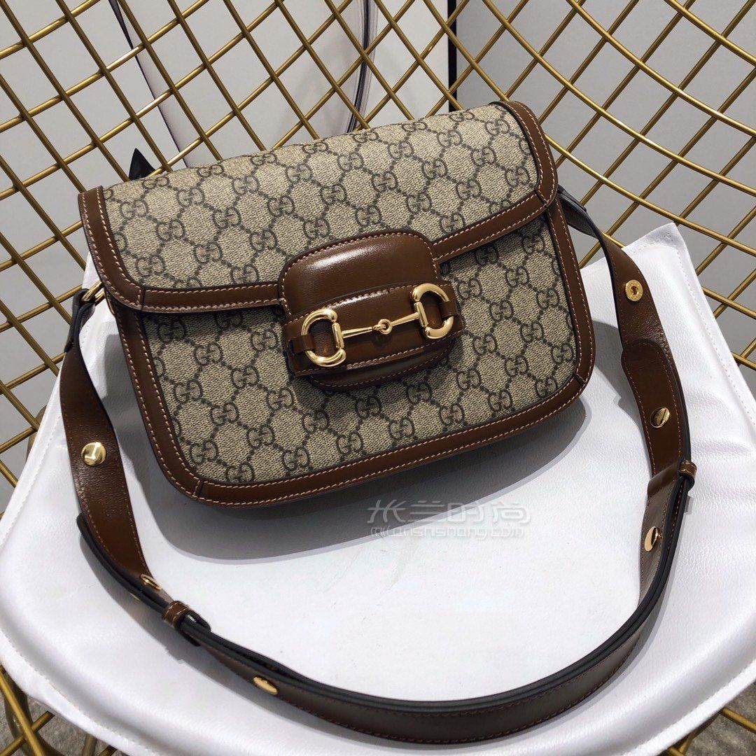【肖战同款】gucci古驰1955马衔扣手袋单肩包手拎包602204棕色马鞍包