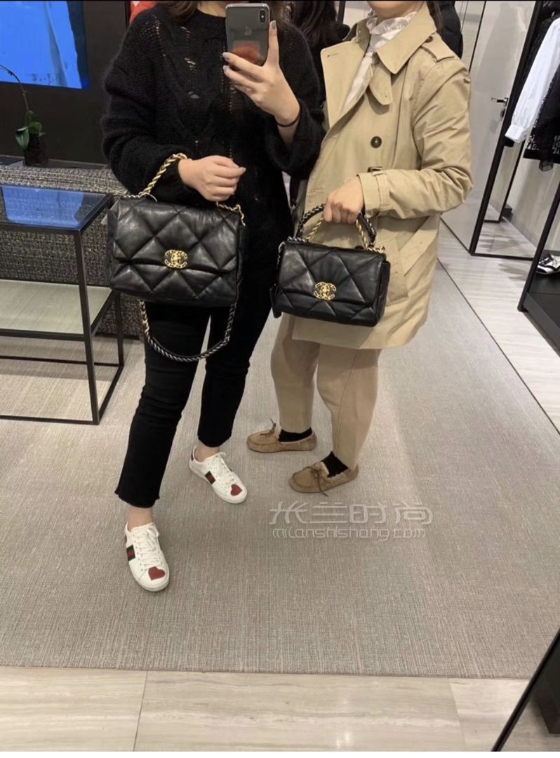 【香奈儿19包】chanel 19bag新年红手袋 小号26cm黑色