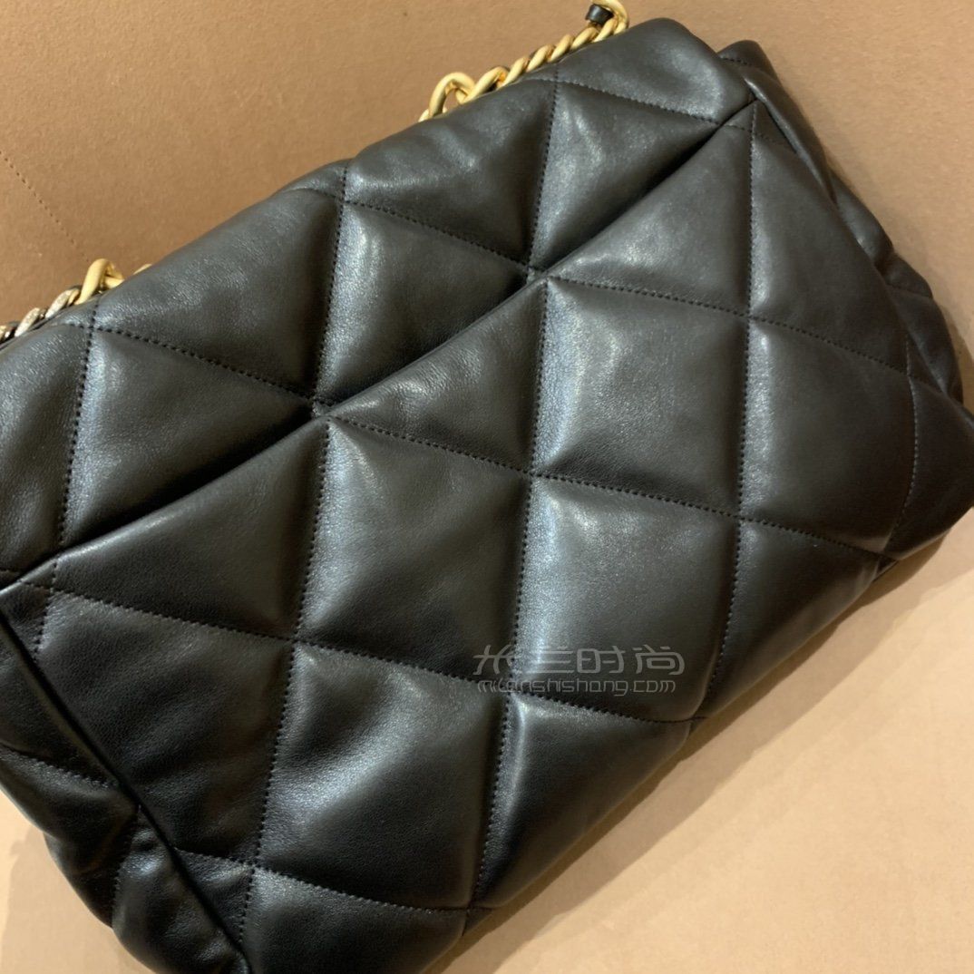 【香奈儿19包】chanel 19bag黑色斜背 大号36cm原厂进口皮
