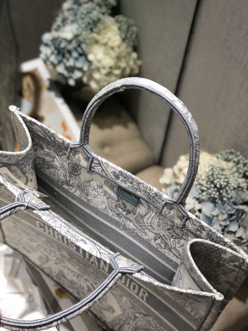 【迪奥托特包】dior book tote女士手提包 岩石灰丛林老虎购物袋 大号