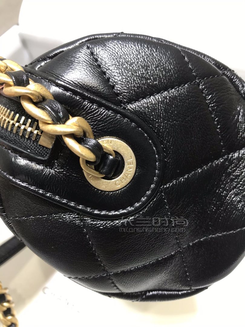 香奈儿圆筒包正品实拍chanel20新款保龄球包圆筒手提斜跨包黑色小号