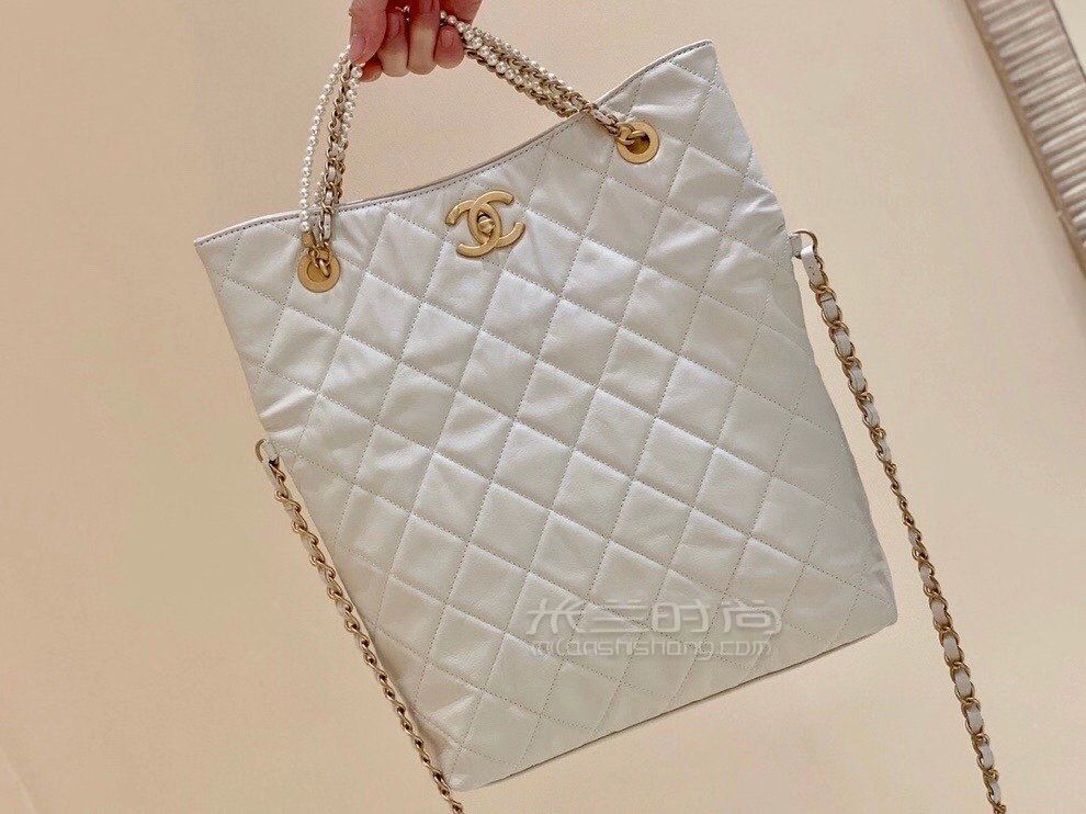 【香奈儿珍珠购物袋】chanel 2020秋冬限量版珍珠购物袋 白色复古链条