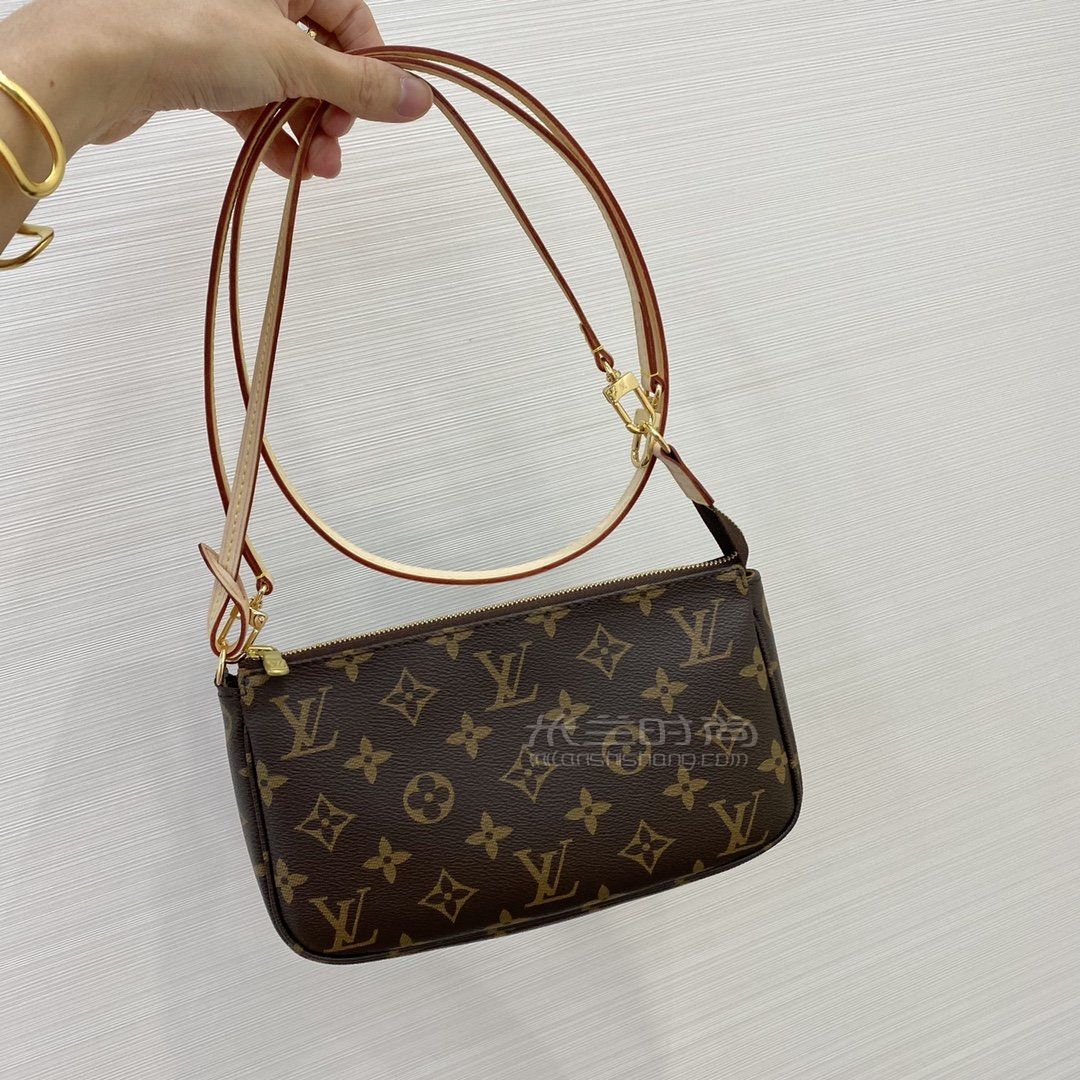 【lv中古麻将包】大麻将腋下包路易威登老花单肩包配饰包m40712图片