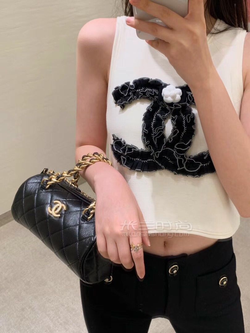 【香奈儿圆筒包】chanel 20新款保龄球包 圆筒手提斜跨包 黑色小号