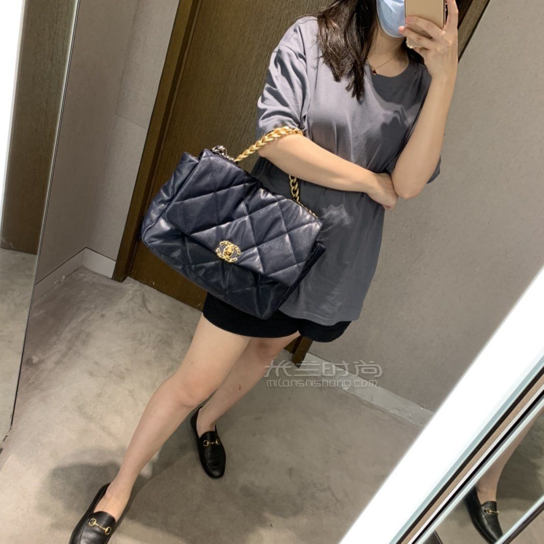 【香奈儿19包】chanel 19bag手袋深海蓝36cm 原厂皮 随意进出专柜