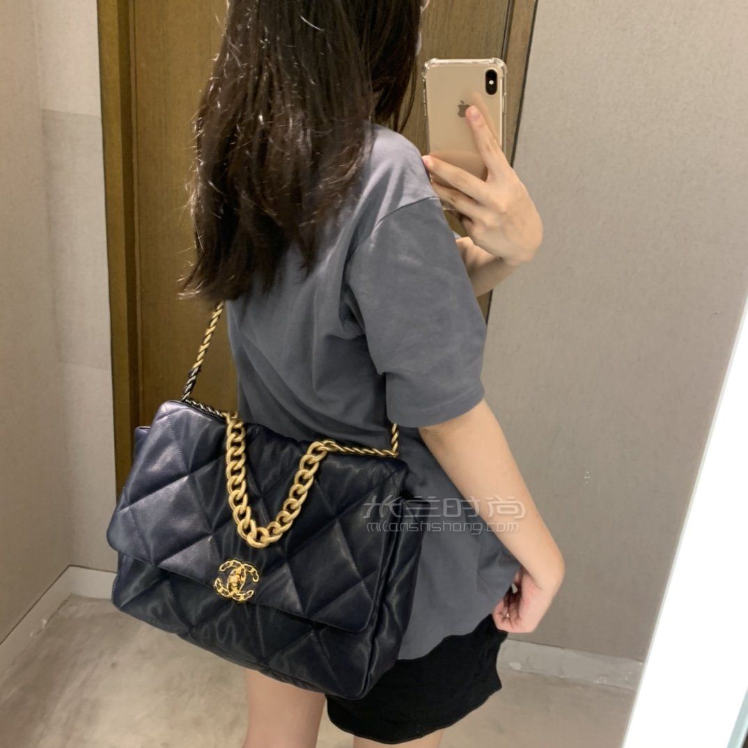 【香奈儿19包】chanel 19bag手袋深海蓝36cm 原厂皮 随意进出专柜