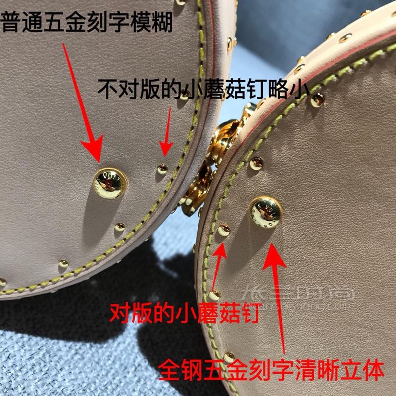 真假对比lv束口水桶包petitnoem43509m43511秀款烧卖水桶包圆盒子包