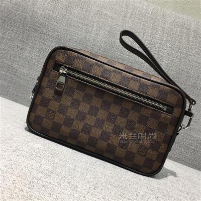 lv路易威登kasai手拿包 黑色老花相机包 男士手包手袋m51823