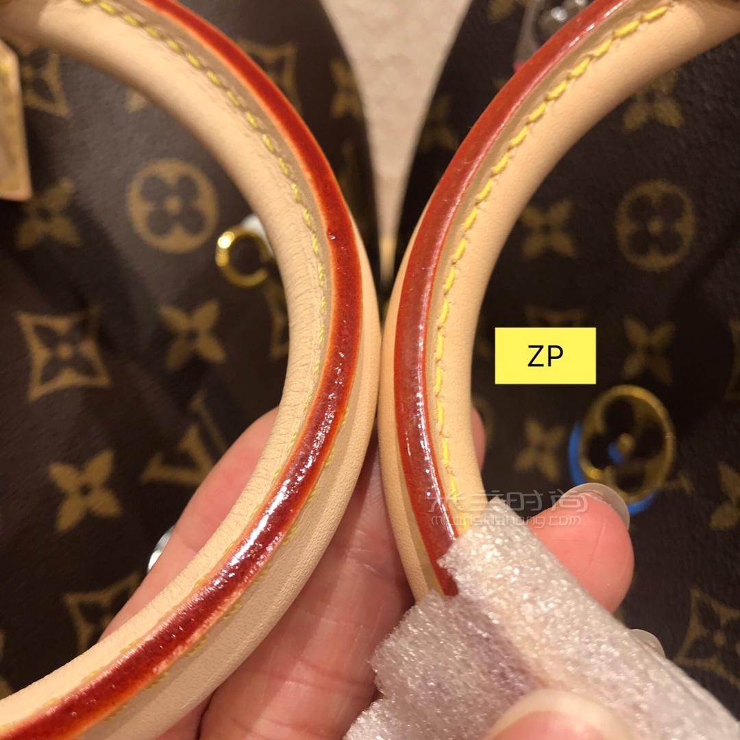 真假对比lv路易威登情人节speedy30贴花枕头包手提m44365奢侈品包包