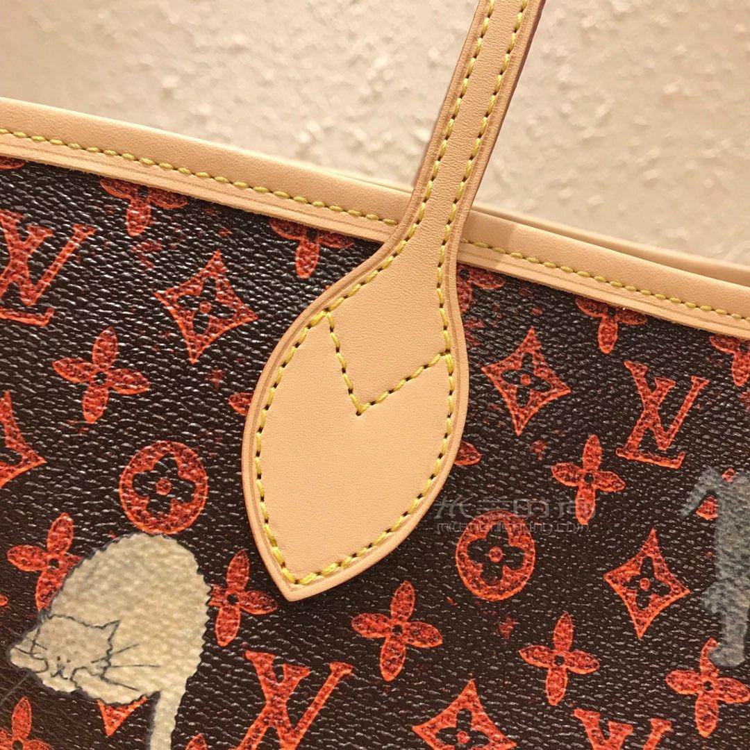 停产lv路易威登2019年新款猫咪图案neverfull子母包购物袋单肩