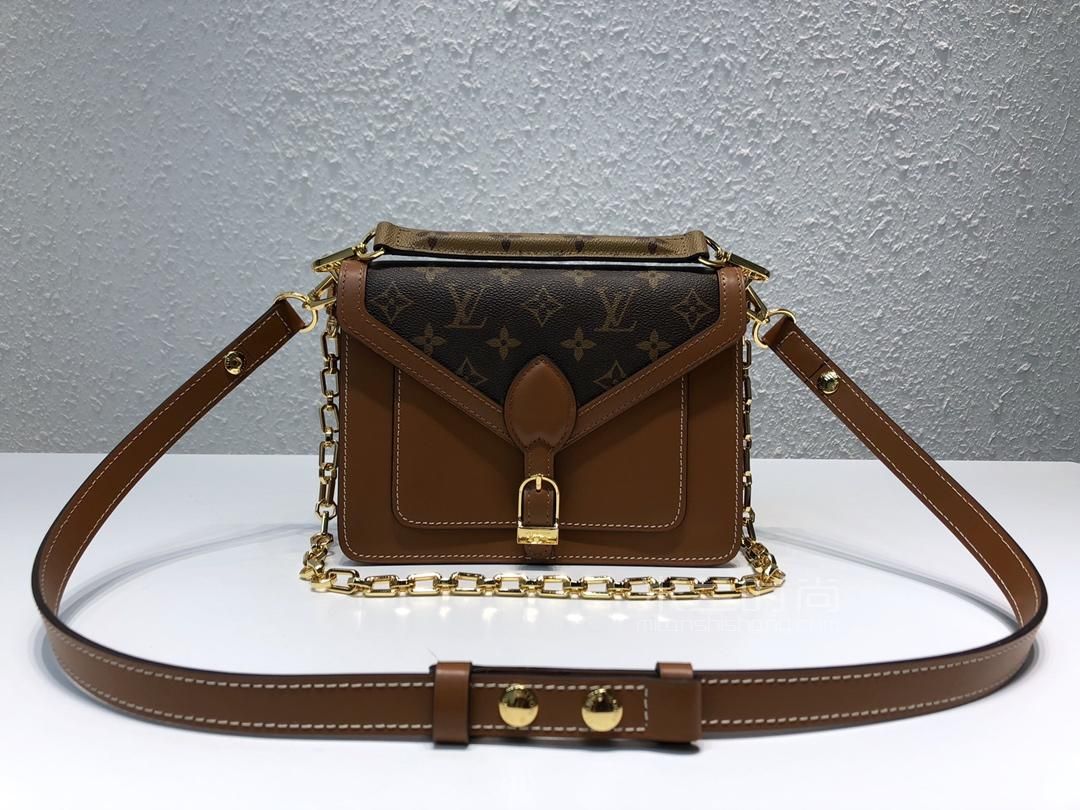 lv路易威登biface老花拼皮邮差包双面可用单肩手提女包m44386