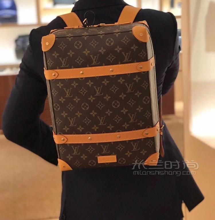 路易威登lv19年秋冬限量版trio双肩包m44658老花链条男士箱子双肩背包