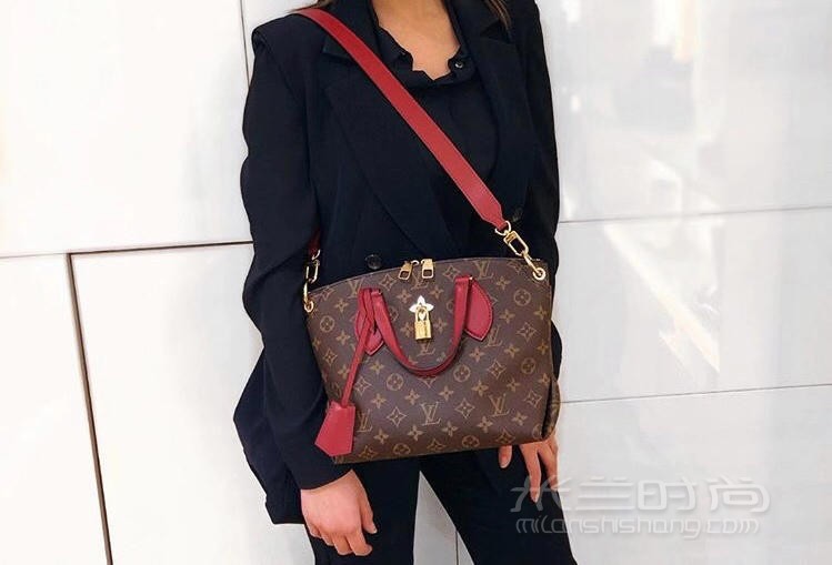 lv路易威登老花flower单肩手提斜挎包 经典鲜花挂锁点缀中号通勤包 (9