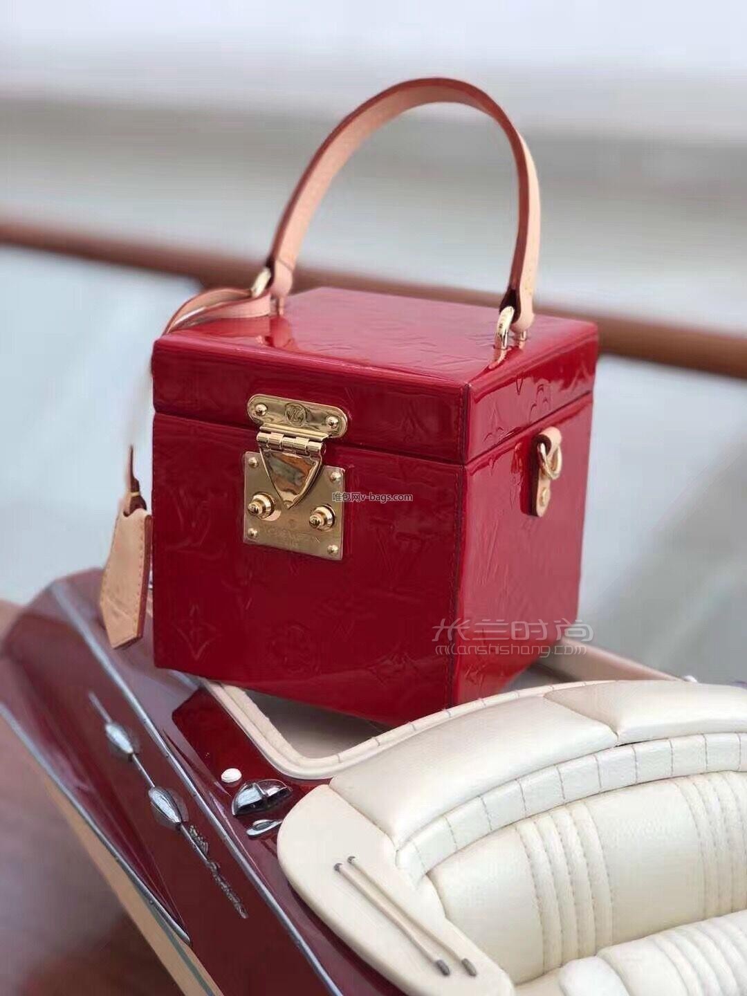 方盒子手提包漆皮压花方箱子包米兰时尚包包奢侈品包lv官网包包amore