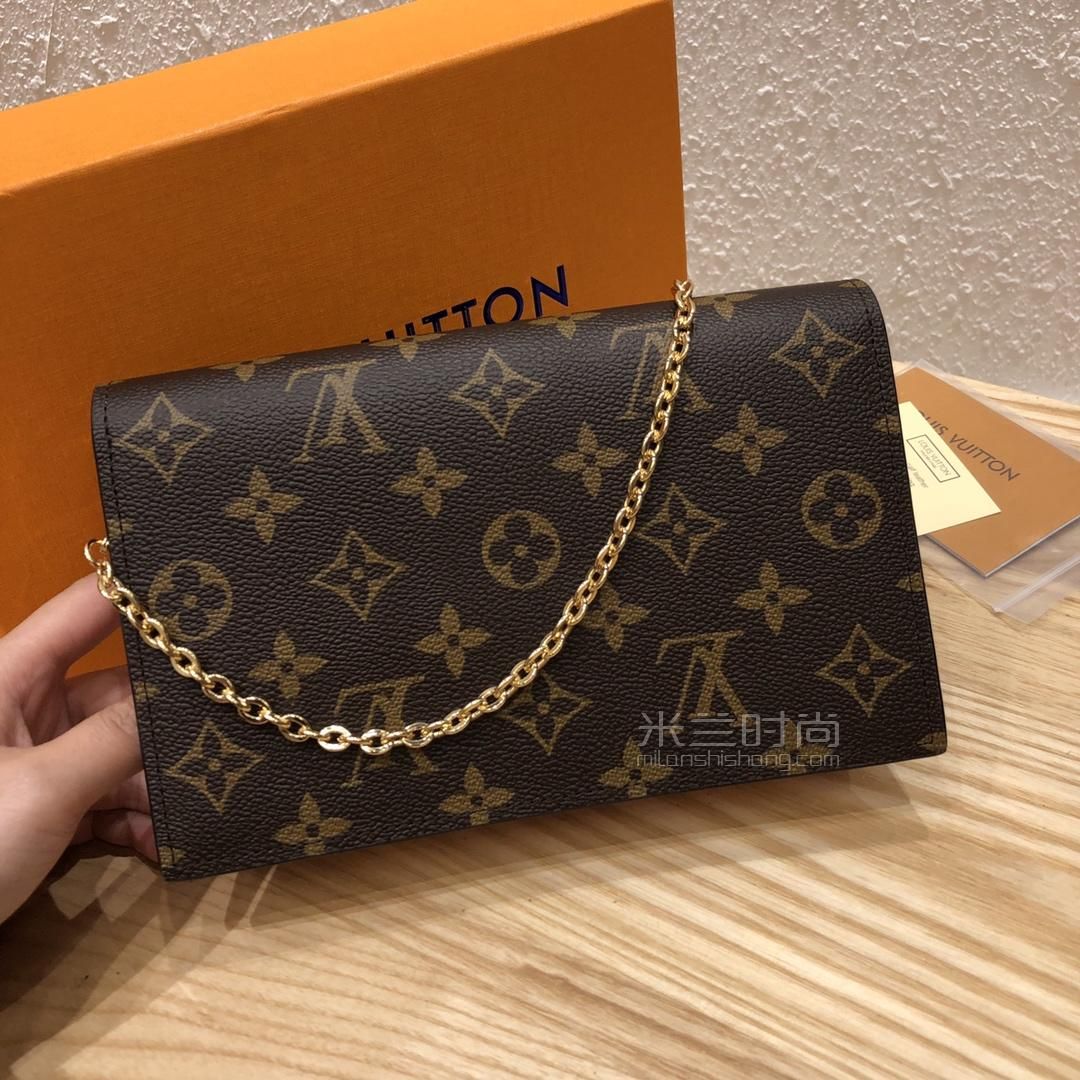 停产奢侈品v女包路易威登新款flore链条包花朵钱夹斜跨包