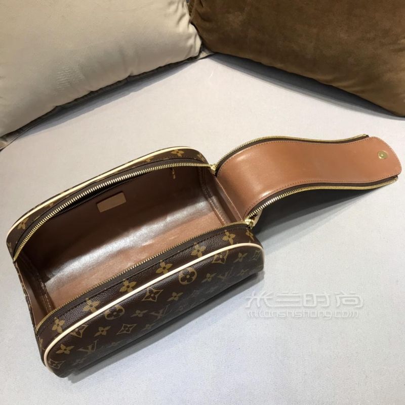 lv路易威登经典老花拉链大号洗漱包化妆包m47527 m47528男士手拿包