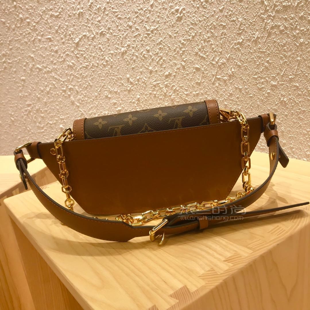 路易威登lvdauphine新款咖色老花胸包限量达芙妮腰包斜挎包男女m44586