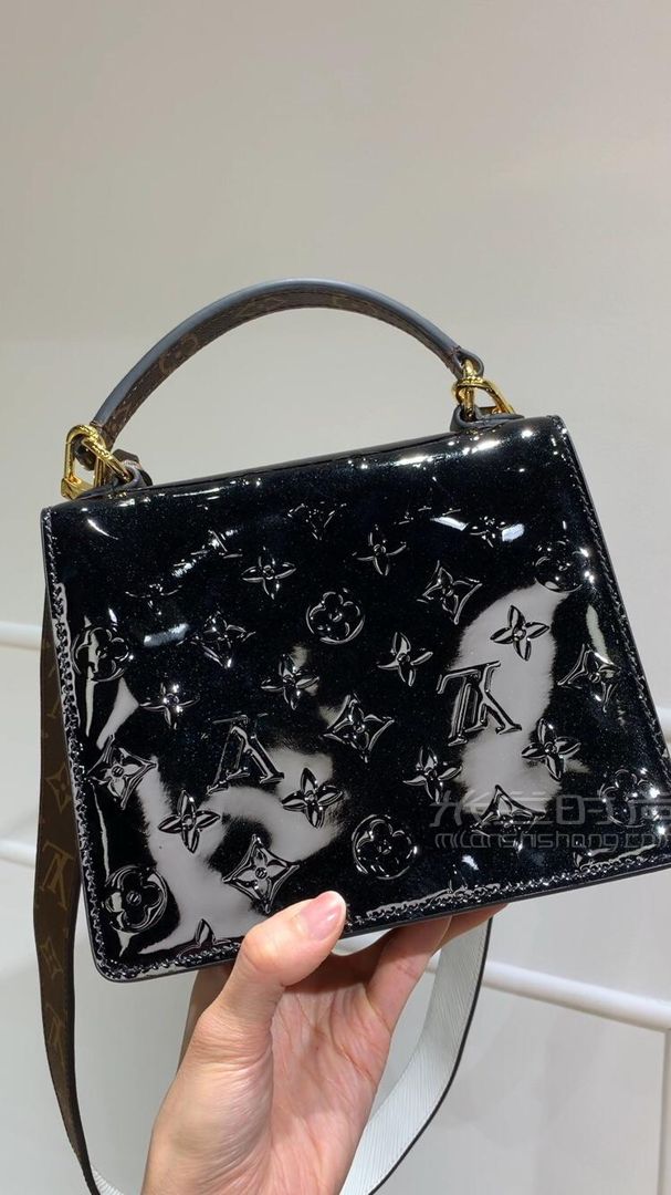 lv路易威登新款spring street老花漆皮爆款单肩手提包