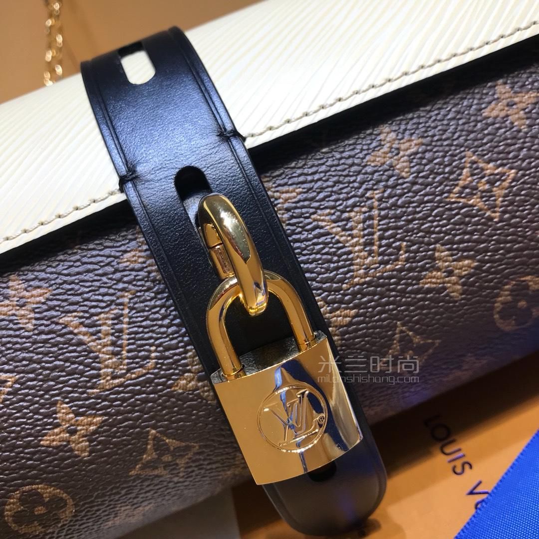 lv路易威登glasses case圆桶斜挎包 锁头包 白色笔筒包笔袋包笔筒链条