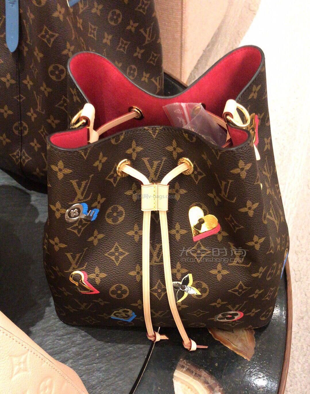 停产lv路易威登2019春季新款情人节限量水桶包neonoe单肩斜跨