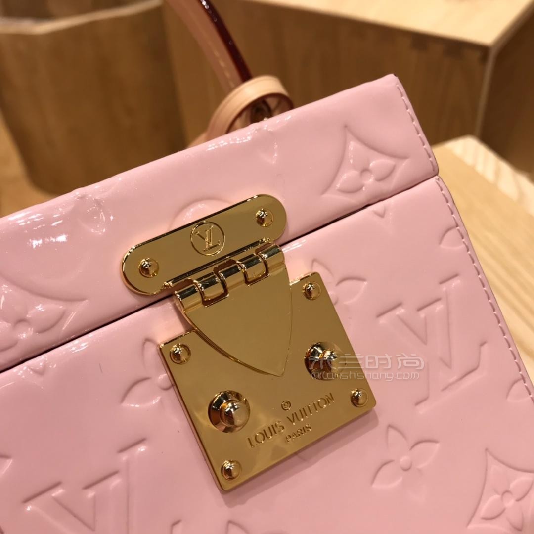 lv路易威登bleecker box女士水波纹漆皮手袋单肩斜挎手提小盒子新款帽