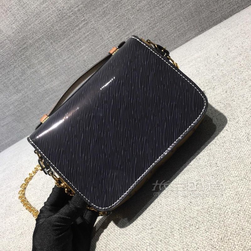 lv路易威登 metis水波纹漆皮 黑色锁扣链条女包邮差包 m54991