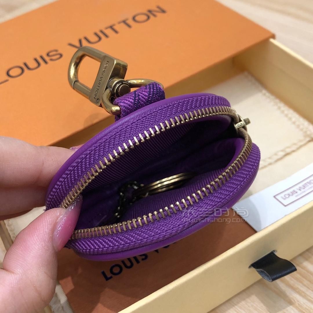 lv 牛仔 帆布 钥匙包 零钱包挂件 m68290圆形零钱包钥匙包硬币包