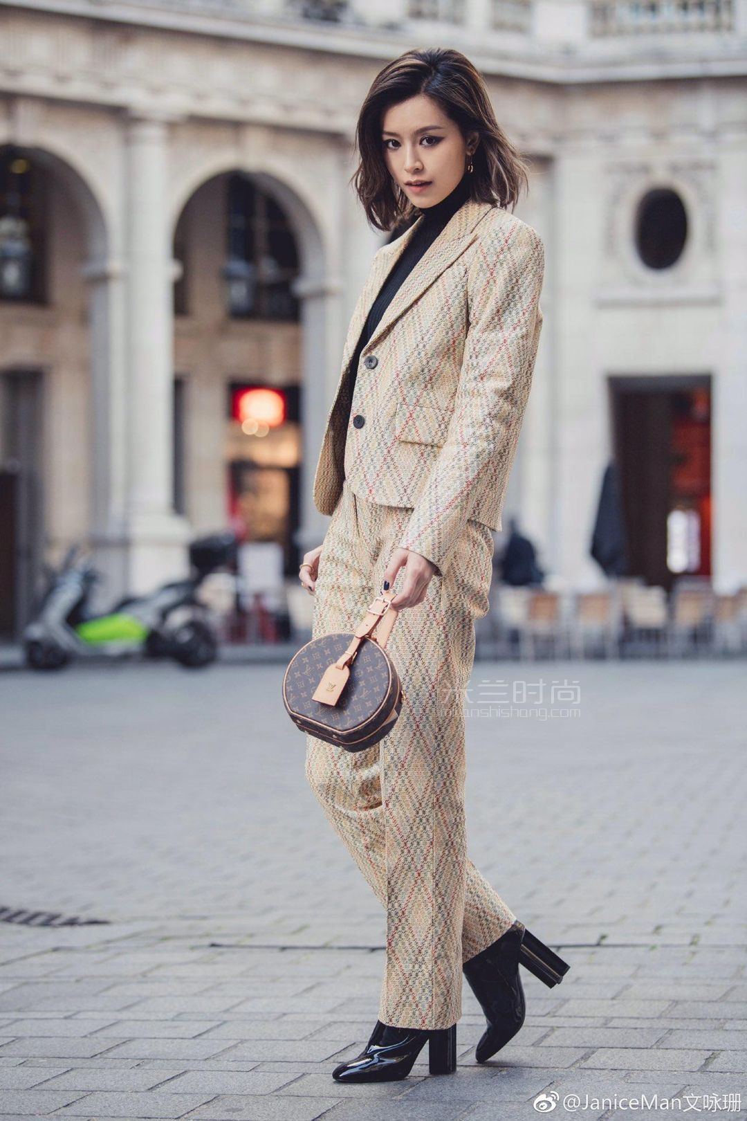 路易威登lv圆饼老花boitechapeau硬饼圆饼包chapeau手提斜挎包m43514