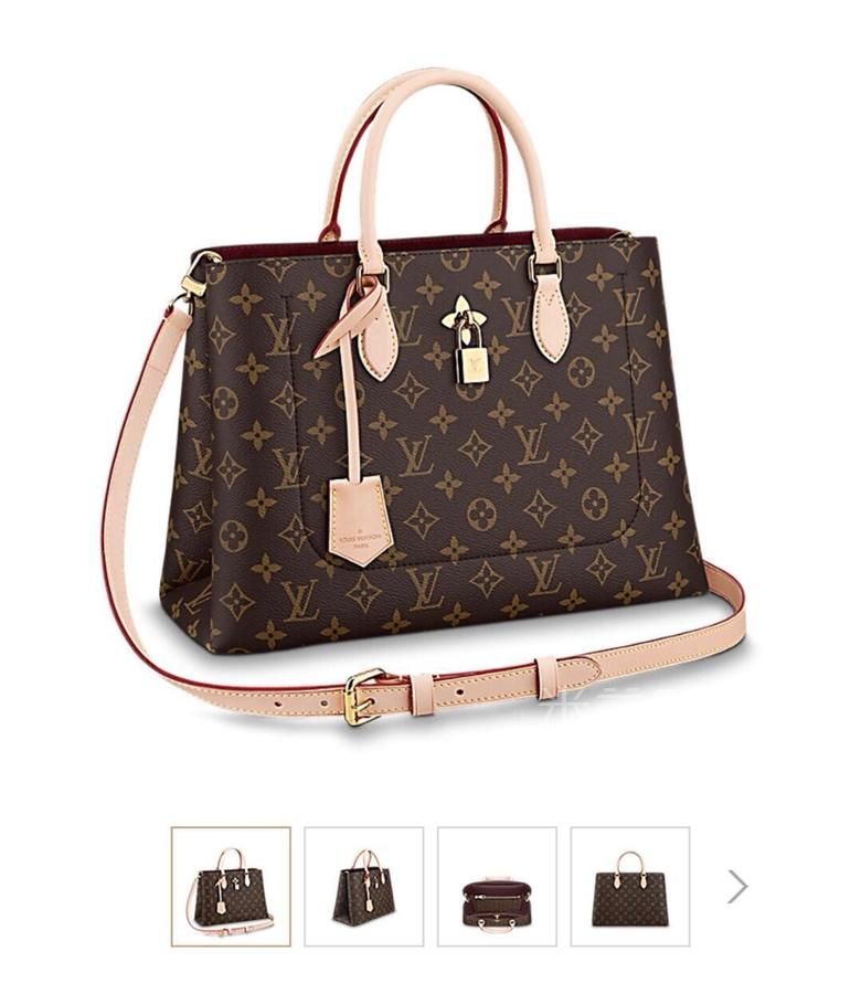 【停产】lv路易威登tote fleur 新款老花变色皮手提单肩斜跨女包