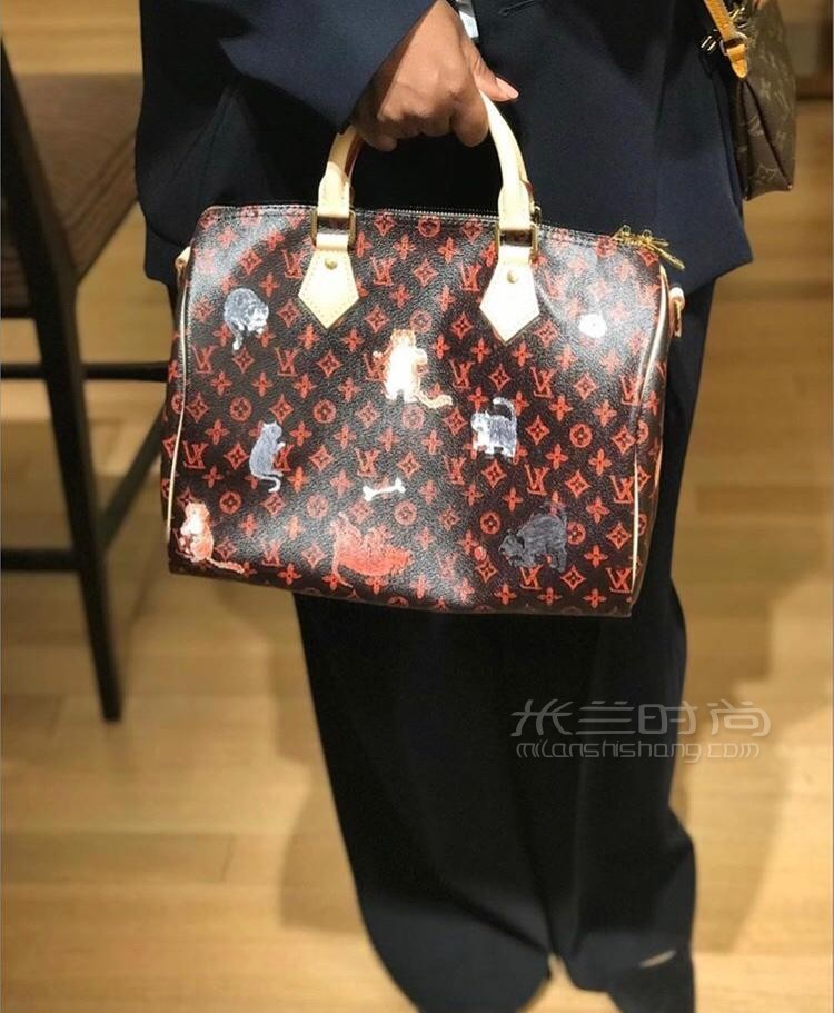 停产路易威登lv女包speedy30老花单肩手提波士顿包m44401枕头包