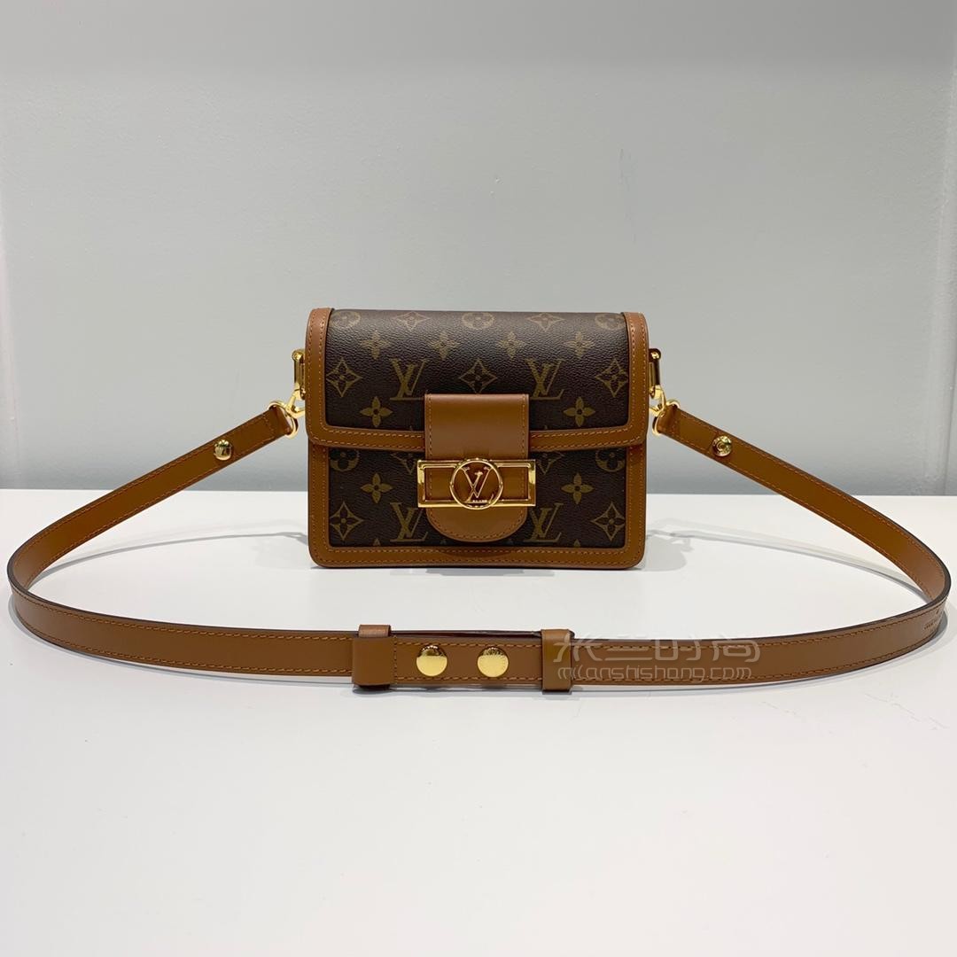 lv路易威登19新款minidauphine达芙妮老花拼色邮差单肩斜跨女包m44580