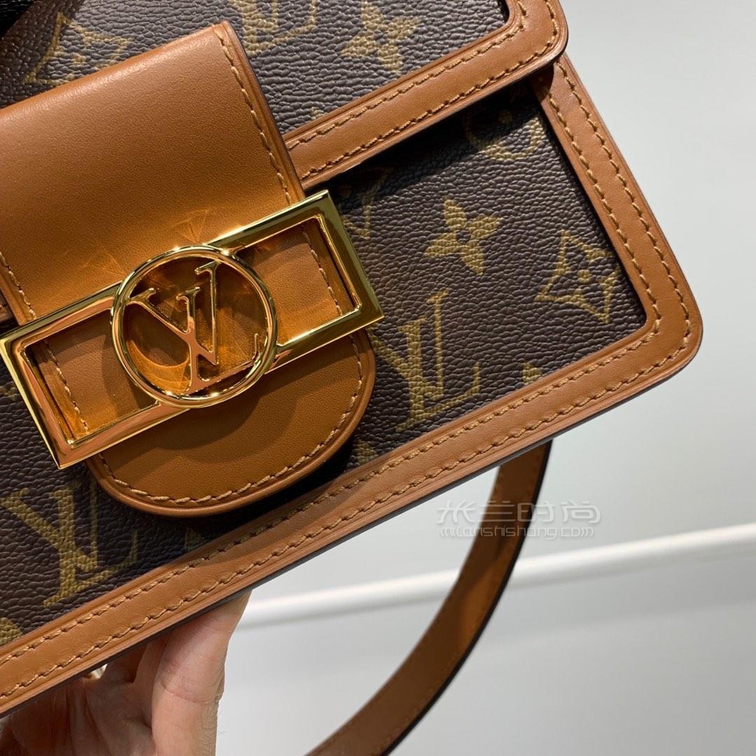 lv路易威登19新款minidauphine达芙妮老花拼色邮差单肩斜跨女包m44580