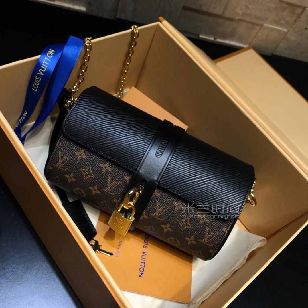 lv路易威登glasses case圆桶斜挎包 锁头包 笔筒包笔袋包笔筒链条包