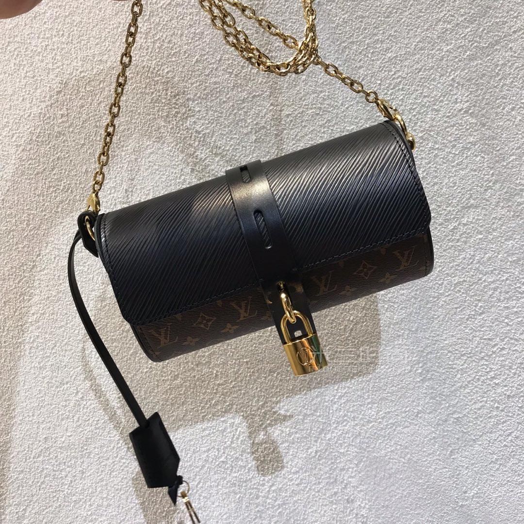 lv路易威登glasses case圆桶斜挎包 锁头包 笔筒包笔袋包笔筒链条包