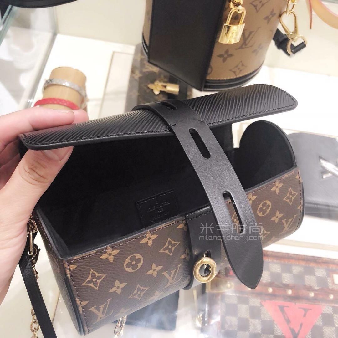 lv路易威登glasses case圆桶斜挎包 锁头包 笔筒包笔袋包笔筒链条包
